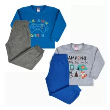 Combo 2 Conjunto Menino Infantil Moda Inverno Algodão Quente