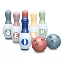 Juego De Bolos Para Niños, 6 Bolos De Plástico Y 2 Bolas De