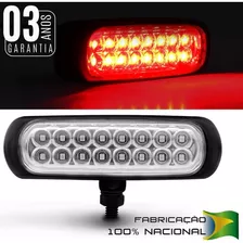 2 Milha Strobo Safetycar Slim 16 Leds Sem Modulo Vermelho