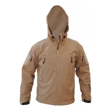 Campera Tactica Softshell Impermeable Capucha Hombre Policia