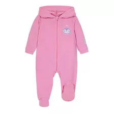 Pijama Bebé Niña Entero C/gorro Polar Sustentable Rosado H2o