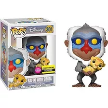 Rey León Rafiki Con Simba Flocked Pop