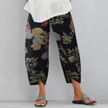 Pantalones Harem Pant Para Mujer Casual Con Estampado Flor