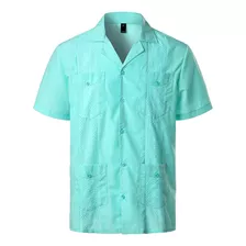 Camisa De Campamento De Manga Corta Wine Fourcuban Guayabera