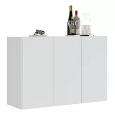 Aparador Buffet 3 Portas Suspenso Veneza Multimóveis V1008 Cor Branco