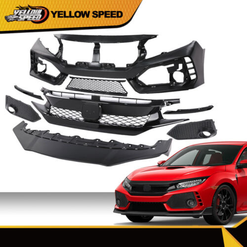 Fit For 16-21 Honda Civic Type-r Style Front Bumper Cove Ccb Foto 5