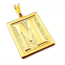 Pingente Letra M Banhado Ouro 18k