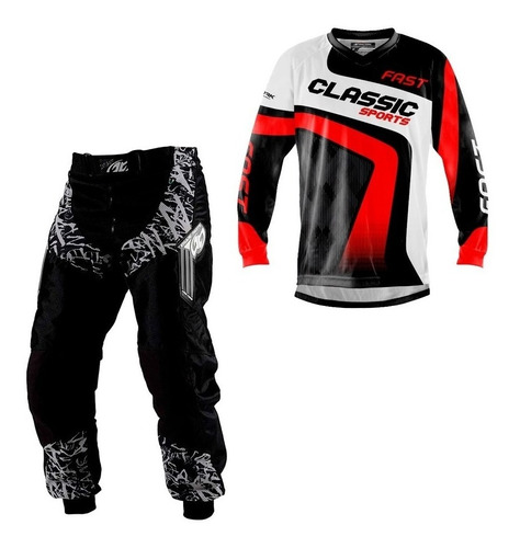 Conjunto Calça Camisa Motocross Trilha Infantil Pro Tork