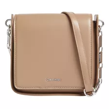 Bolso Bandolera Con Solapa Beige Calvin Klein