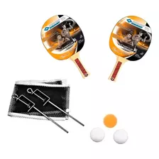 Set 2 Paletas Ping Pong Donic Top Team 300 C 3 Pelotitas Red Color Negro Tipo De Mango St (recto)