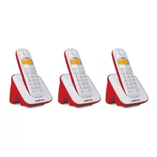Kit Telefone Sem Fio Ts 3110 + 2 Ramais Vermelho Intelbras