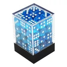 36 X Dados D6 Central Magic Translucido Marcadores Rpg Caixa Cor Azul-claro