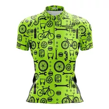 Camisa Feminino Ciclismo Roupa Ciclista Pro Tour Peças Fluor