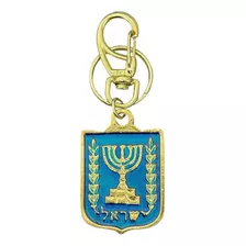 Chaveiro Candelabro Menorah Judaico De 7 Velas Resina Azul