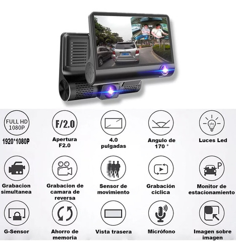 Pantalla Camara Interior Frontal Reversa Dvr Personalizadas Foto 4