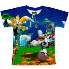 Camiseta Infantil Sonic Estampa Total Hd