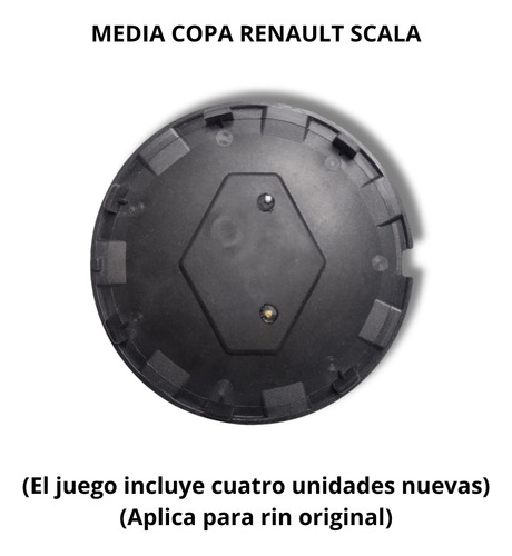 Media Copa Tapa Rin Renault Scala Juego Completo 4 Tapas Foto 4