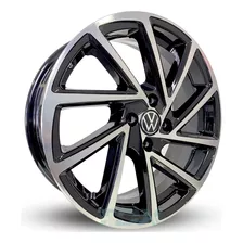 Rodas Zunky R-seven Gol Voyage 17 4x100 (jogo)+bicos Cor Preto Com Diamantado