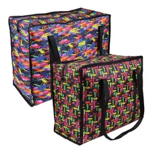 Set De Bolsas De Compras O Mandado Reutilizables De Lona