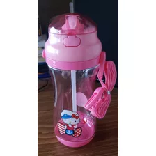 Botella Plastico Rigida Deportiva Hello Kitty Pico Silicona