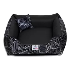 Cama Caminha Pet Para Cachorro E Gato - Tamanho M 60x60 Cor Folha Black