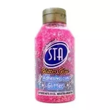 Adhesivo Con Glitter Transparente Sta X210ml Rosa