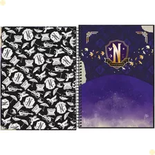 Caderno Tilibra Wandinha Universitario Espiral Cd 80 Folhas Listradas 1 Assuntos Unidade X 1 27cm X 20cm Wandinha Addams