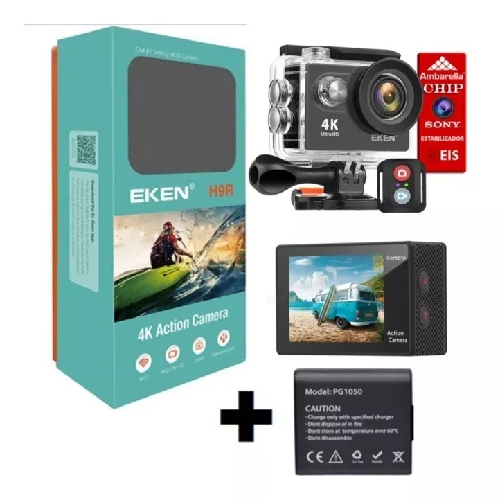 Câmera Eken H9r 4k Esportiva Wi-fi Controle + Bateria Extra