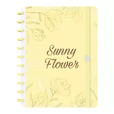 Caderno De Disco Iscool Inteligente G Sunny Flower Amarelo