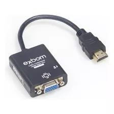 Cabo Conversor Adaptador Hdmi Para Vga Fêmea Com Áudio