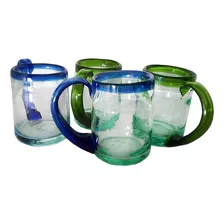 Vasos Cerveceros X 4 Vidrio 12cm Alto