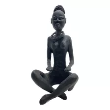 Escultura Africana Mulher Negra Decorativa