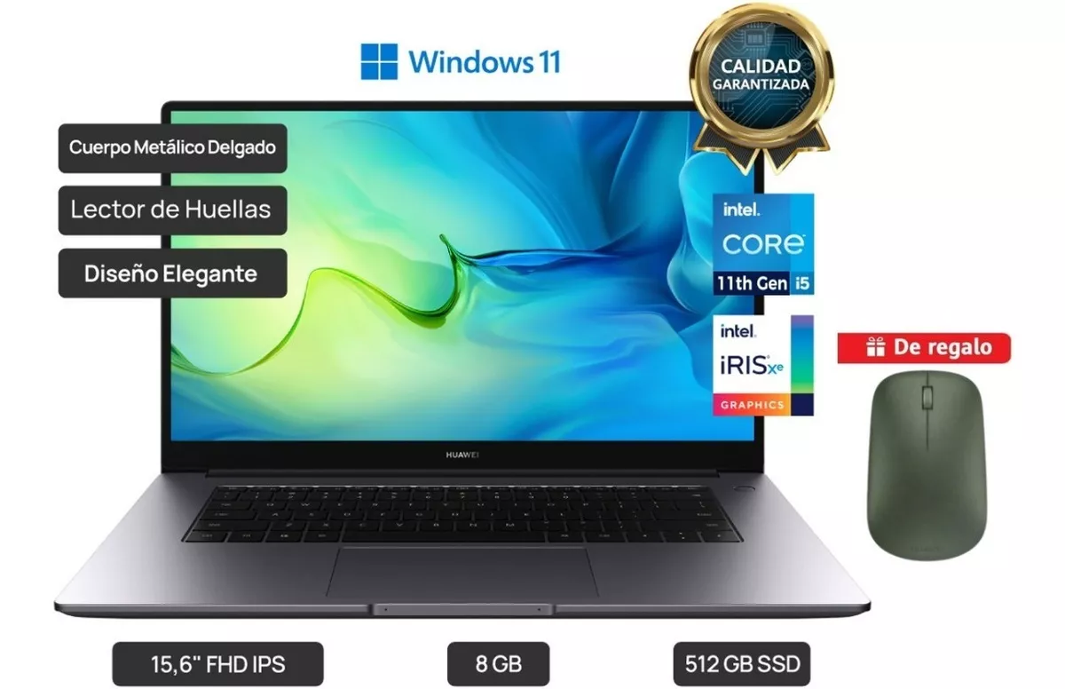 Laptop Huawei Matebook D15 I5 8gb Ram, 512gb Ssd + Regalos
