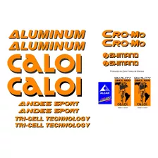 Adesivos Antiga Caloi Aluminum Andes Sport Laranja/preto