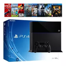 Sony Playstation 4 500gb Fat Bivolt Sony Ps4 + Nota Fiscal E Garantia