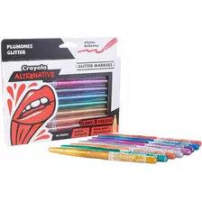 Marcadores Crayola Con Brillitos Glitter Dibujar 8 Plumones