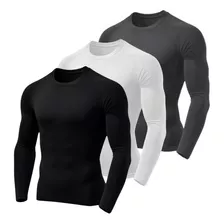 Kit 3 Camiseta Segunda Pele Masculina Dry Fit Proteção Uv