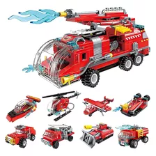 Qman Building Blocks Stem Toy For Kids 8-in-1 City Fire Truc