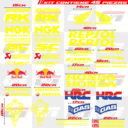 Stickers Calcomanas Honda Cbr 1000rr Fireblade Repsol Hrc Foto 6