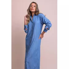 Vestido Jeans Chemise Super Midi Lança Perfume