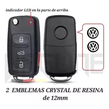 2 Emblemas Vw Crystal 12mm Control Jetta Golf Vento Clasico