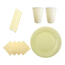 Set Kit Combo Plato Vaso Sorbete Servilleta Pastel Cumple