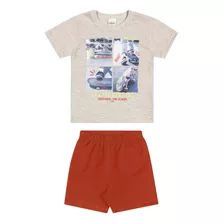 Conjunto Infantil Menino Bermuda Camiseta Skate Descolado