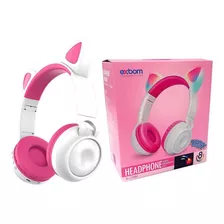 Headphone Gatinho Sem Fio [branco/rosa]