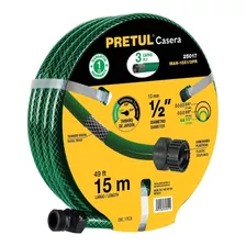 Manguera De 1/2'' Fabricada De Pvc Reforzada 3 Capas 15m -fc Color Verde