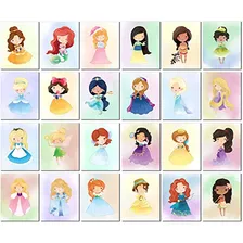 Conjunto De 24 Impresiones De Arte De Princesas Y Heroã...