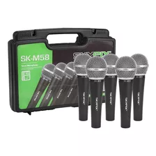 Kit Com 5 Microfones Dinamico Skypix Tipo Beta Sm58 Prof Nfe
