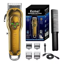 Barbero Kemei Maquina Peluquería Profesional Moderno Novedos Color Dorado