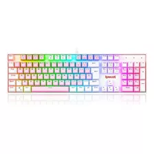 Teclado Gamer Redragon Mitra Bubblegum K551pw Rgb Sw Brown Cor De Teclado Rosa Com Branco Idioma Português Brasil