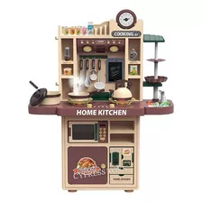 Cozinha Infantil Grande Vapor Microondas Som Luz Água 100cm Cor Chocolate